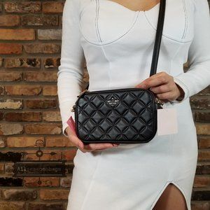 KATE SPADE NATALIA SMOOTH QUILTED LEATHER DOUBLE ZIP SMALL CROSSBODY NWT $249